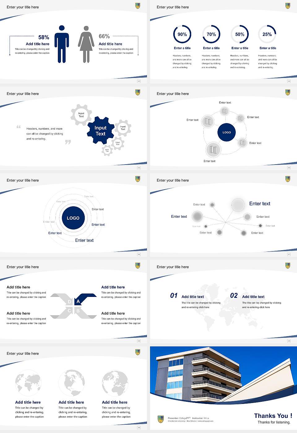 Chamberlain University – New Orleans Course/Courseware Creation PPT Template16:9 ratio PPT effect preview image4