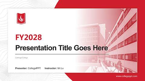 Carthage College Academic Presentation/Research Findings Report PPT Template