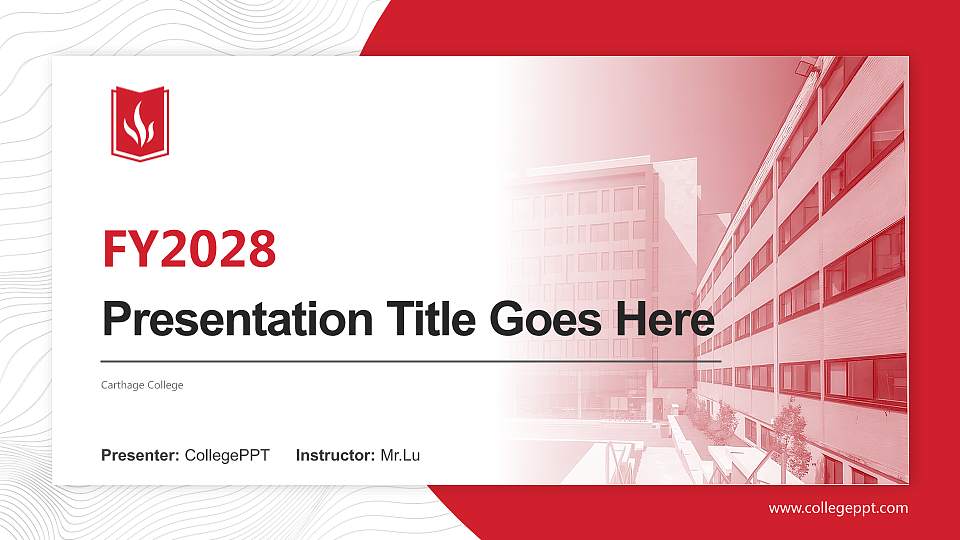 Carthage College Academic Presentation/Research Findings Report PPT Template16:9 ratio PPT effect preview image