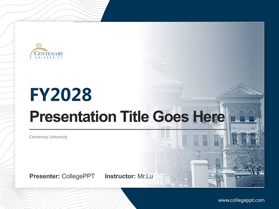 Centenary University Academic Presentation/Research Findings Report PPT Template4:3 ratio PPT effect preview image5