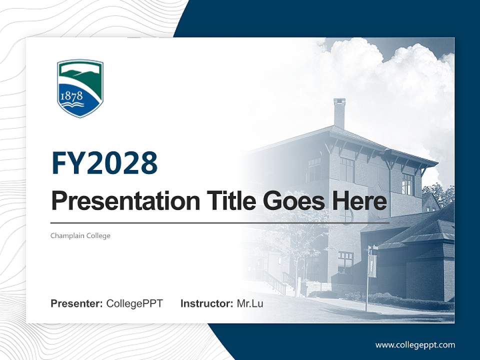 Champlain College Academic Presentation/Research Findings Report PPT Template4:3 ratio PPT effect preview image5