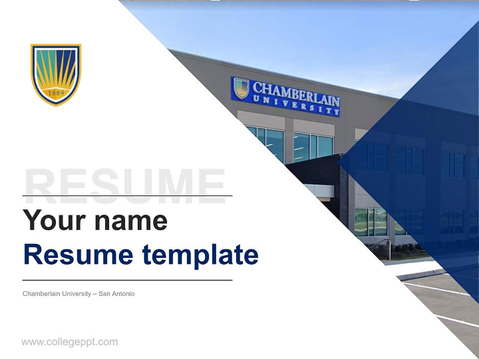 Chamberlain University – San Antonio Resume PPT Template4:3 ratio PPT effect preview image5