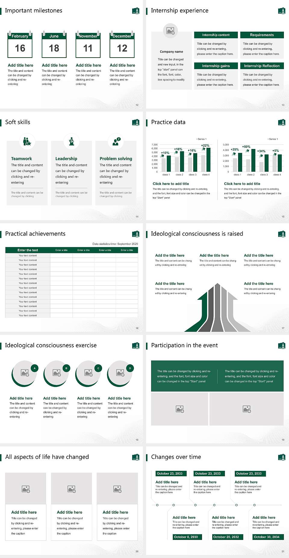 Castleton University National Scholarship Defense PPT Template4:3 ratio PPT effect preview image3