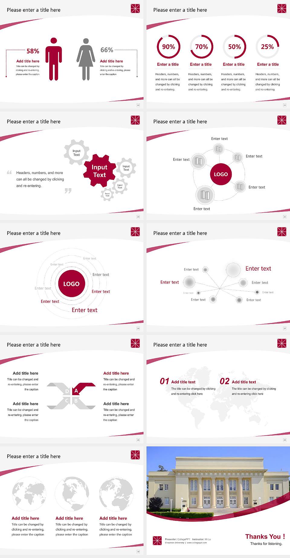 Chapman University Course/Courseware Creation PPT Template4:3 ratio PPT effect preview image4
