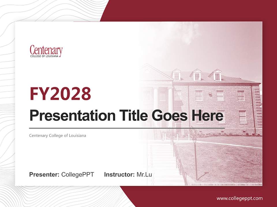 Centenary College of Louisiana Academic Presentation/Research Findings Report PPT Template4:3 ratio PPT effect preview image5