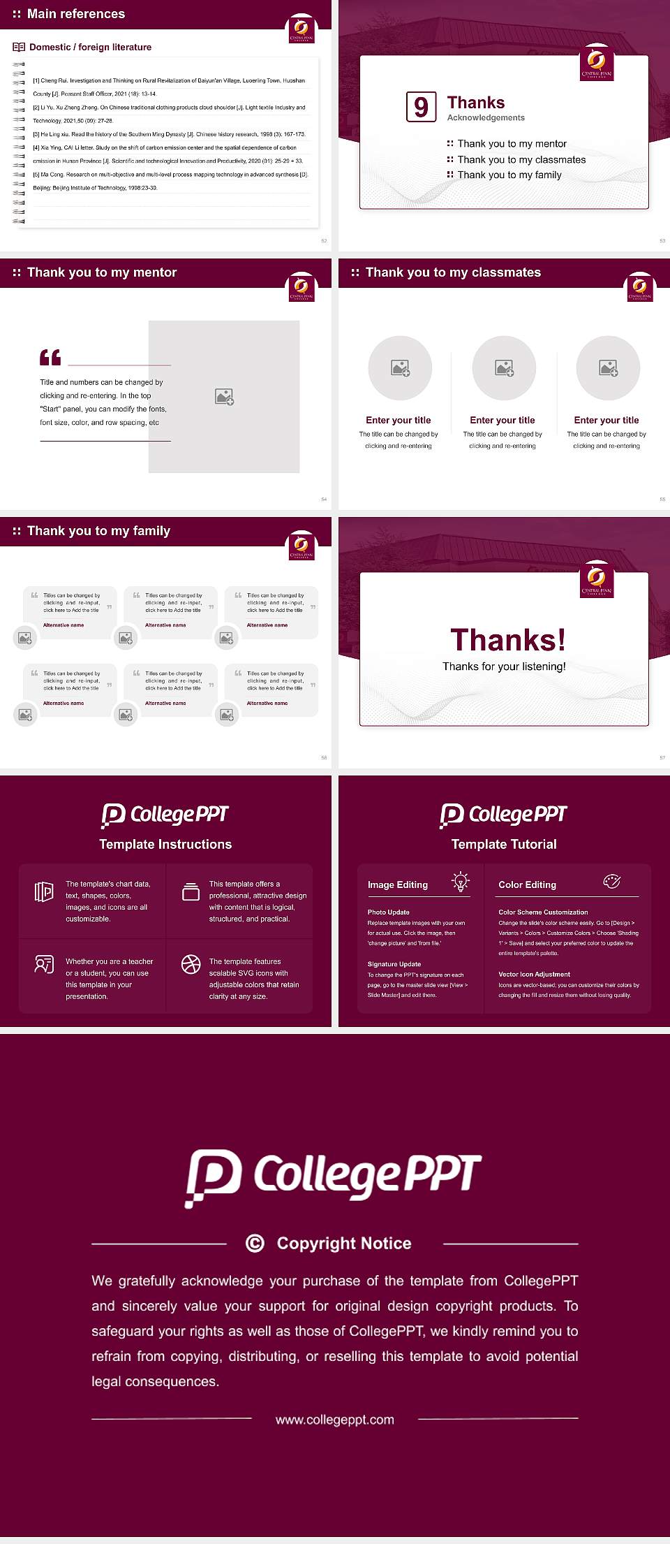 Central Penn College Graduation Thesis Defense PPT Template4:3 ratio PPT effect preview image7