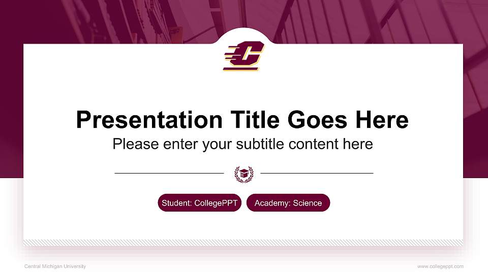 Central Michigan University National Scholarship Defense PPT Template16:9 ratio PPT effect preview image
