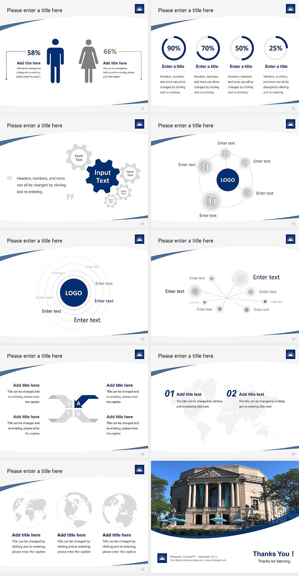 Case Western Reserve University Course/Courseware Creation PPT Template4:3 ratio PPT effect preview image4