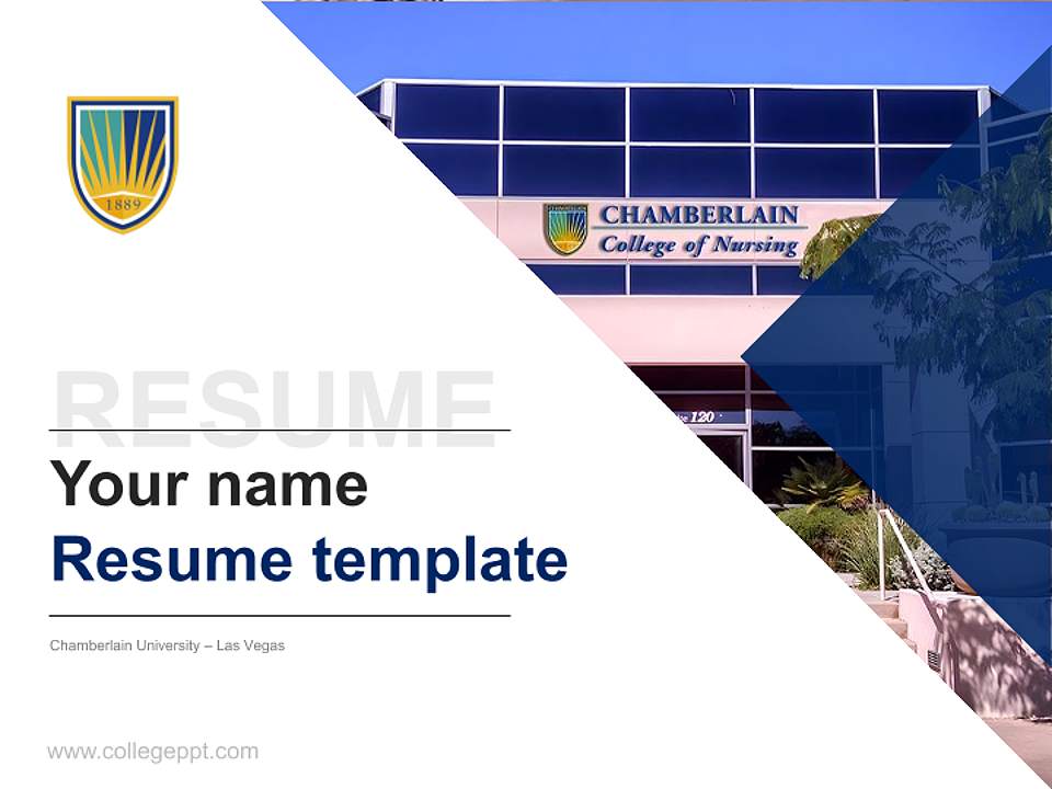 Chamberlain University – Las Vegas Resume PPT Template4:3 ratio PPT effect preview image5