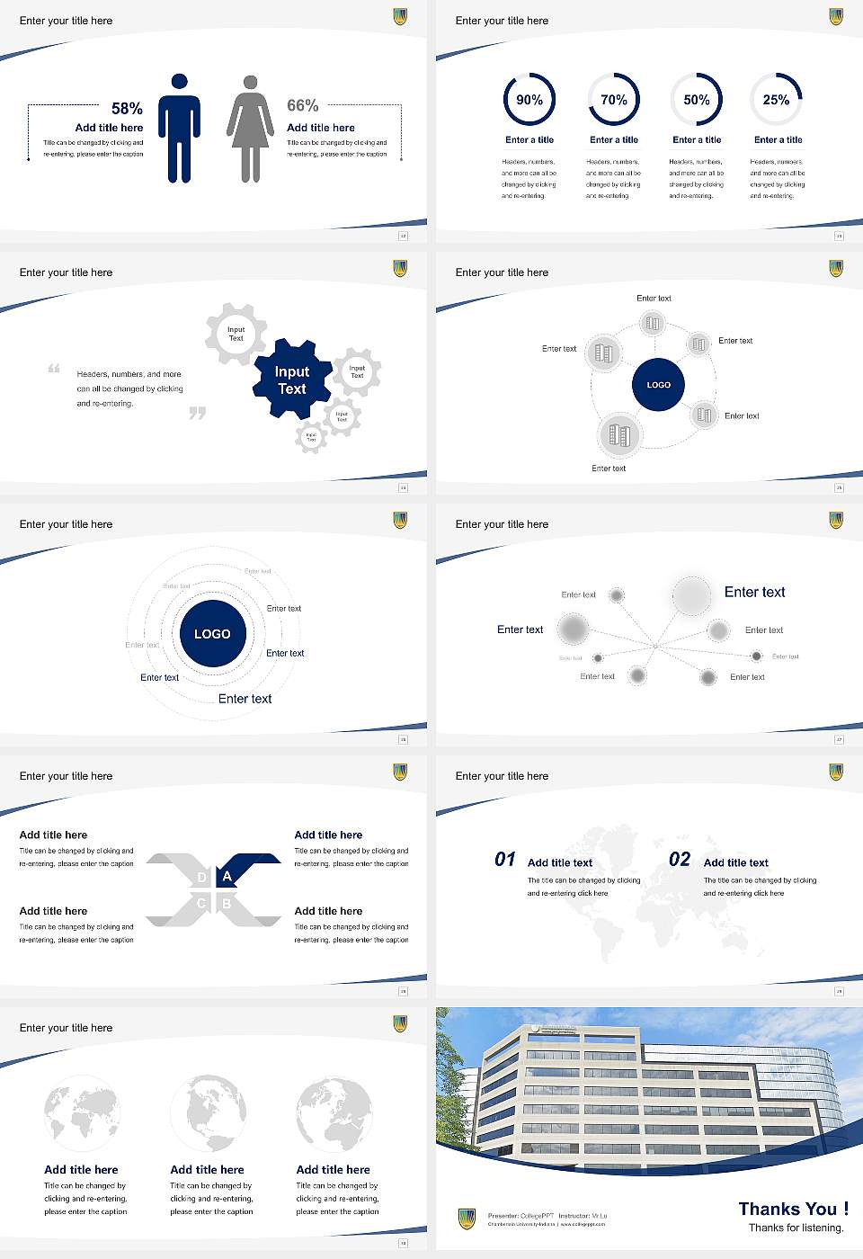 Chamberlain University-Indiana Course/Courseware Creation PPT Template16:9 ratio PPT effect preview image4
