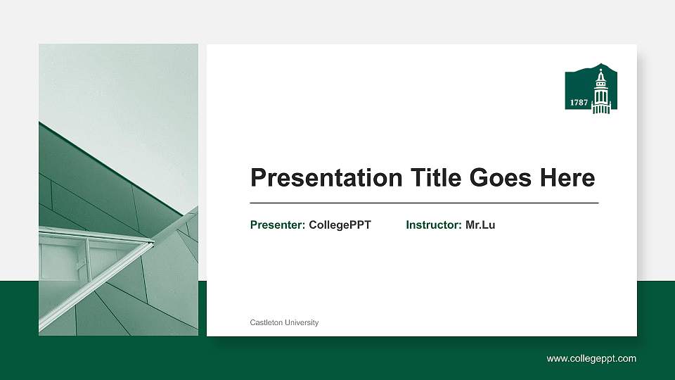 Castleton University General Purpose PPT Template16:9 ratio PPT effect preview image