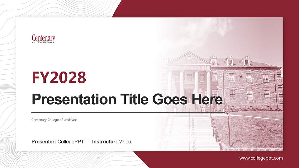 Centenary College of Louisiana Academic Presentation/Research Findings Report PPT Template16:9 ratio PPT effect preview image1