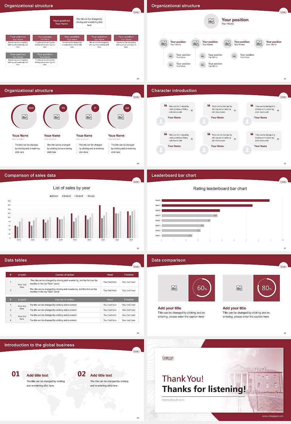 Centenary College of Louisiana Academic Presentation/Research Findings Report PPT Template16:9 ratio PPT effect preview image4
