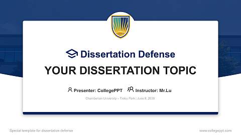 Chamberlain University – Tinley Park Graduation Thesis Defense PPT Template
