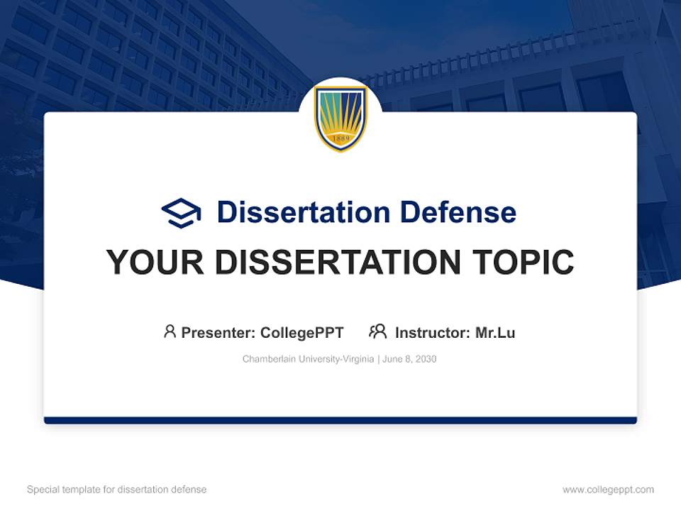 Chamberlain University-Virginia Graduation Thesis Defense PPT Template4:3 ratio PPT effect preview image7