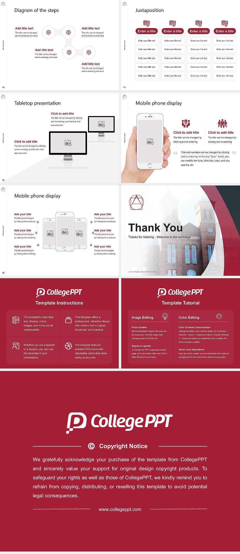 Antioch College Competition/Entrepreneurship Contest PPT Template4:3 ratio PPT effect preview image9