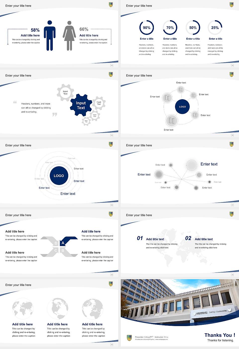Chamberlain University-Virginia Course/Courseware Creation PPT Template16:9 ratio PPT effect preview image4