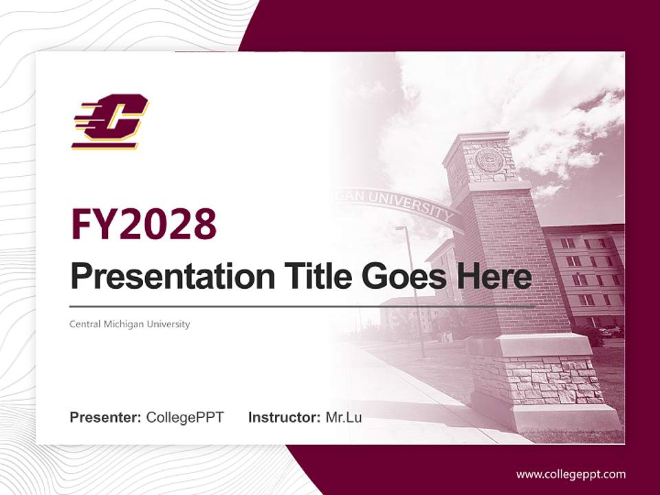 Central Michigan University Academic Presentation/Research Findings Report PPT Template4:3 ratio PPT effect preview image5