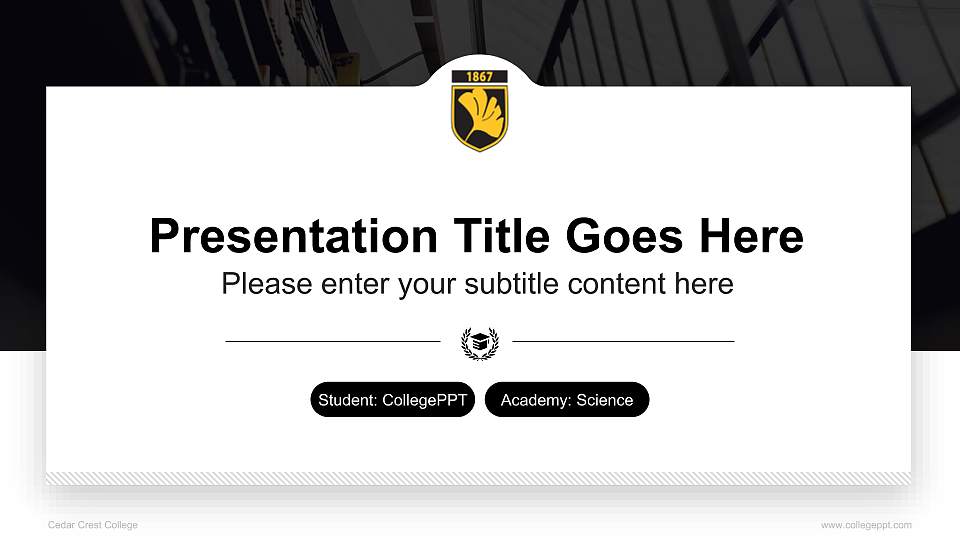 Cedar Crest College National Scholarship Defense PPT Template16:9 ratio PPT effect preview image