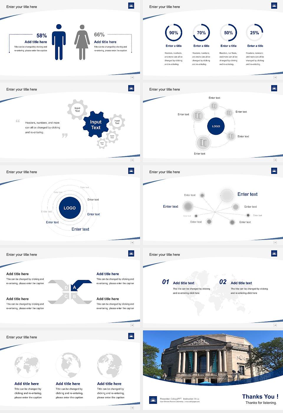 Case Western Reserve University Course/Courseware Creation PPT Template16:9 ratio PPT effect preview image4