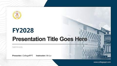 Capital University Academic Presentation/Research Findings Report PPT Template