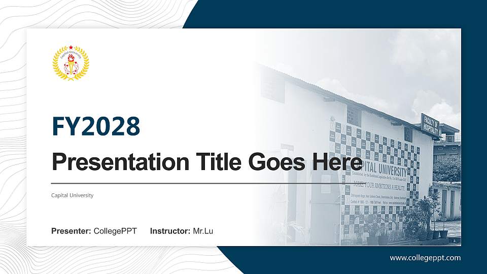 Capital University Academic Presentation/Research Findings Report PPT Template16:9 ratio PPT effect preview image