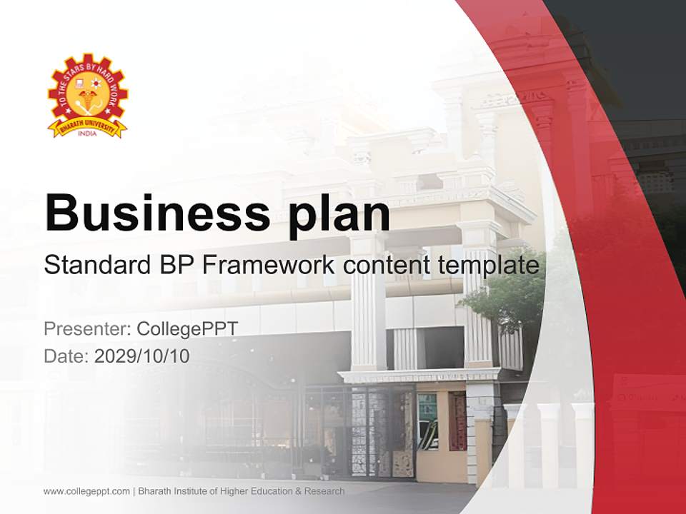 Bharath Institute of Higher Education & Research Competition/Entrepreneurship Contest PPT Template4:3 ratio PPT effect preview image9