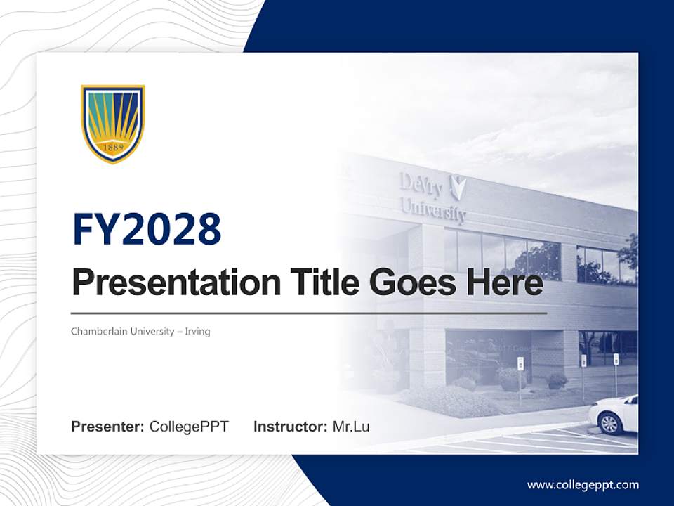 Chamberlain University – Irving Academic Presentation/Research Findings Report PPT Template4:3 ratio PPT effect preview image5