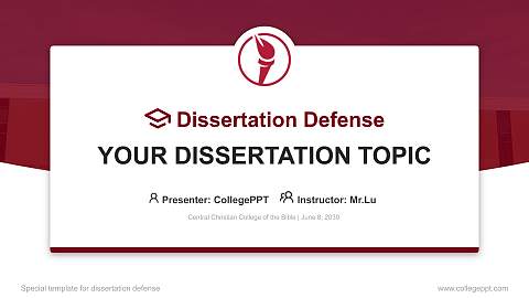 Central Christian College of the Bible Graduation Thesis Defense PPT Template