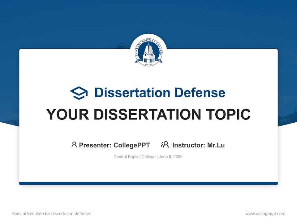 Central Baptist College Graduation Thesis Defense PPT Template4:3 ratio PPT effect preview image7