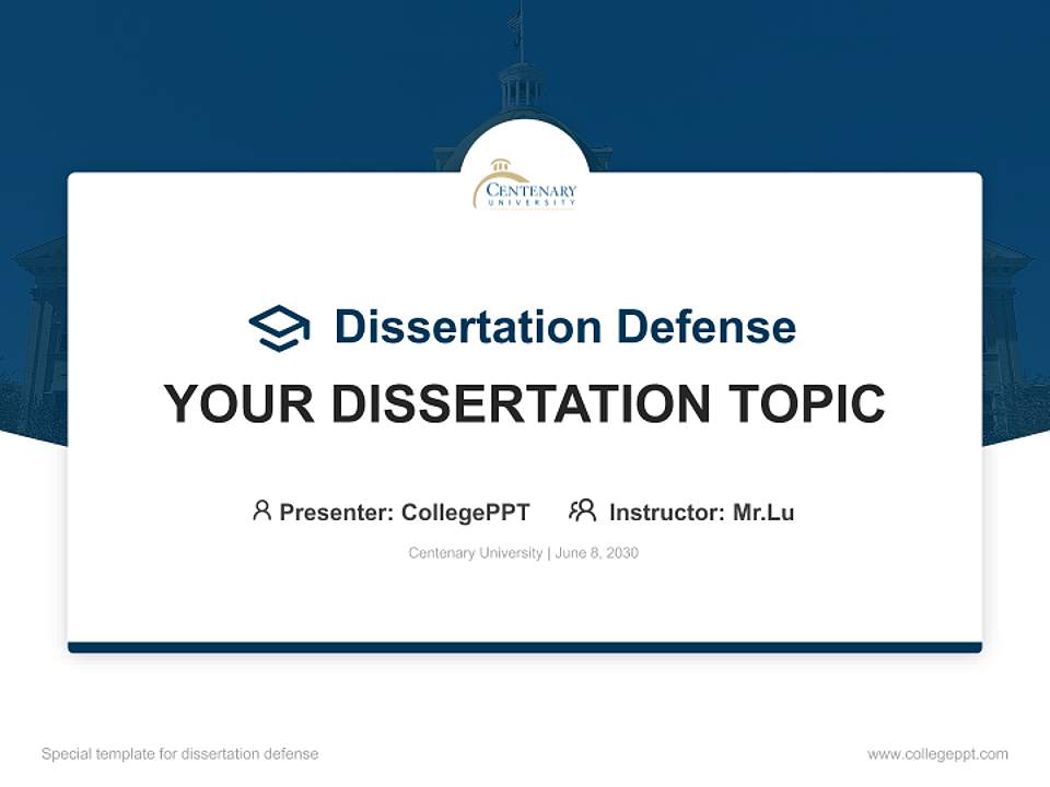 Centenary University Graduation Thesis Defense PPT Template4:3 ratio PPT effect preview image7