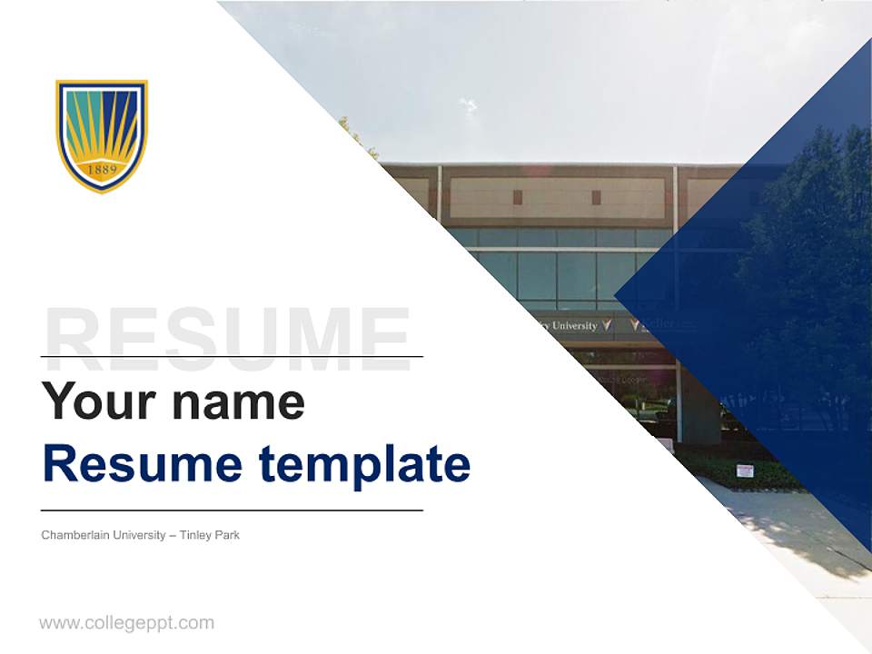 Chamberlain University – Tinley Park Resume PPT Template4:3 ratio PPT effect preview image5