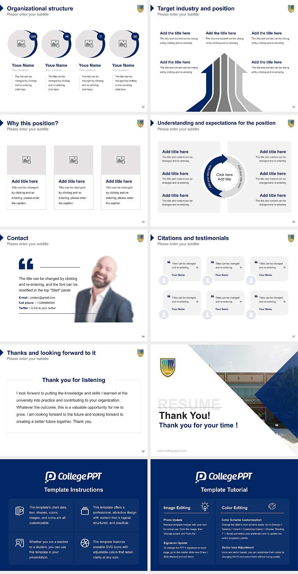 Chamberlain University – Tinley Park Resume PPT Template4:3 ratio PPT effect preview image4