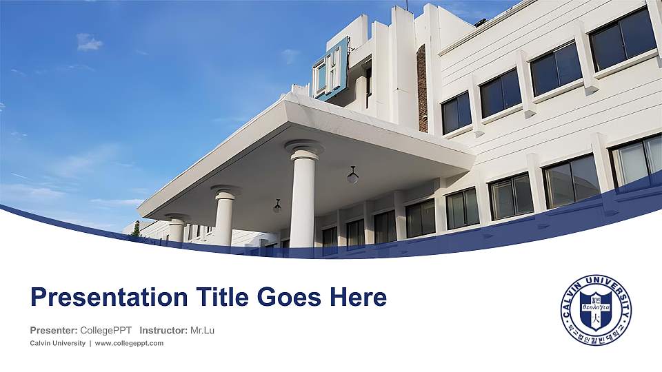 Calvin University Course/Courseware Creation PPT Template16:9 ratio PPT effect preview image