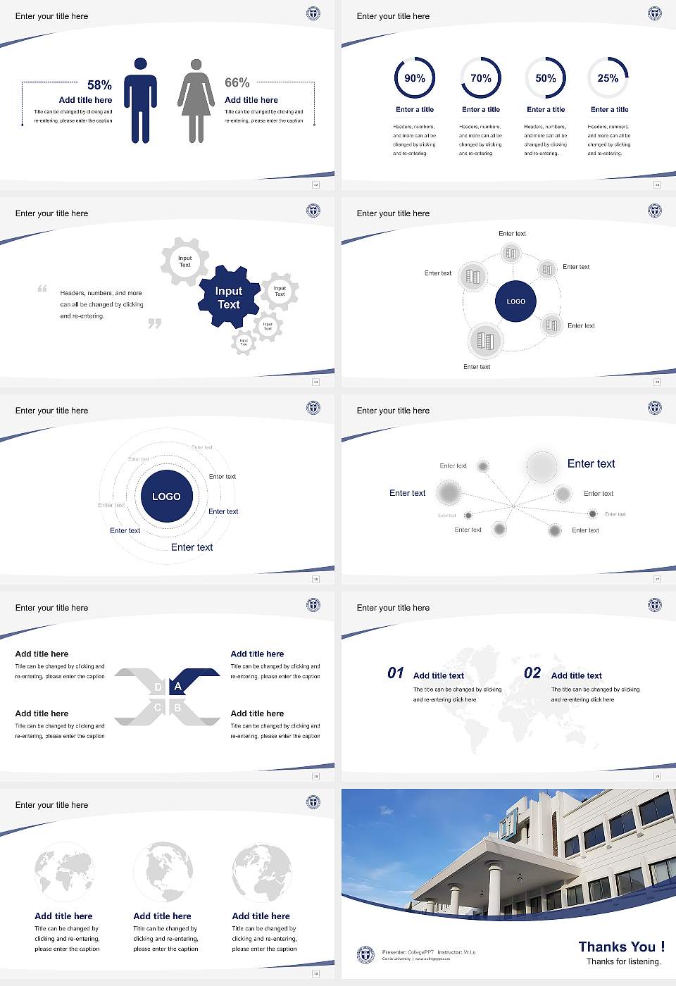Calvin University Course/Courseware Creation PPT Template16:9 ratio PPT effect preview image4