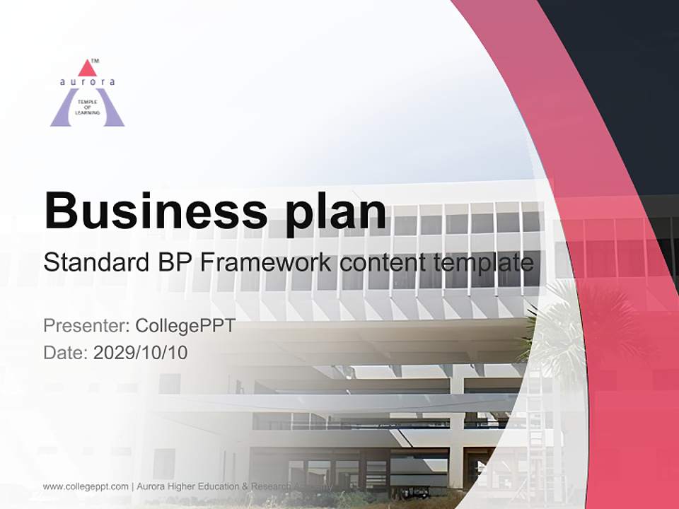 Aurora Higher Education & Research Academy Competition/Entrepreneurship Contest PPT Template4:3 ratio PPT effect preview image9