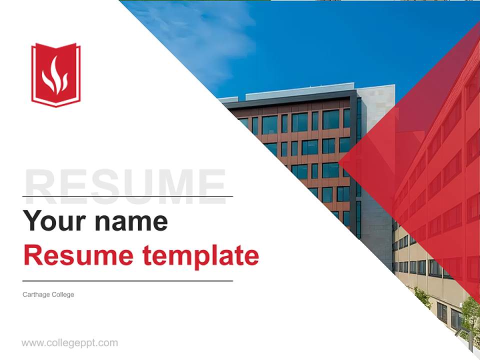 Carthage College Resume PPT Template4:3 ratio PPT effect preview image5
