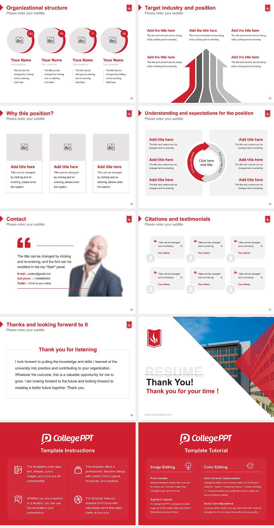 Carthage College Resume PPT Template4:3 ratio PPT effect preview image4