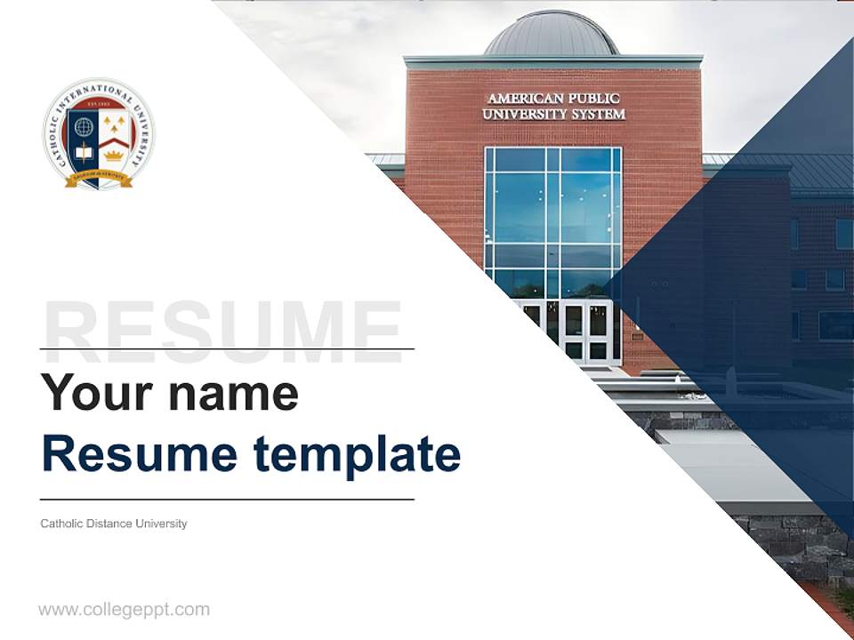 Catholic Distance University Resume PPT Template4:3 ratio PPT effect preview image5
