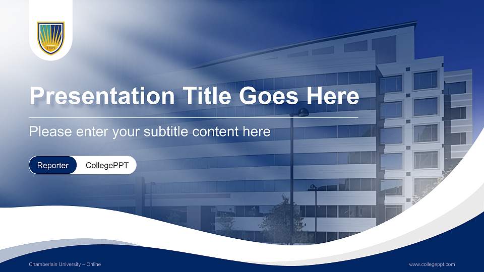 Chamberlain University – Online Lecture Sharing and Networking Event PPT Template16:9 ratio PPT effect preview image