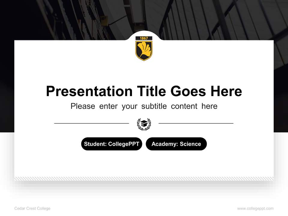 Cedar Crest College National Scholarship Defense PPT Template4:3 ratio PPT effect preview image4