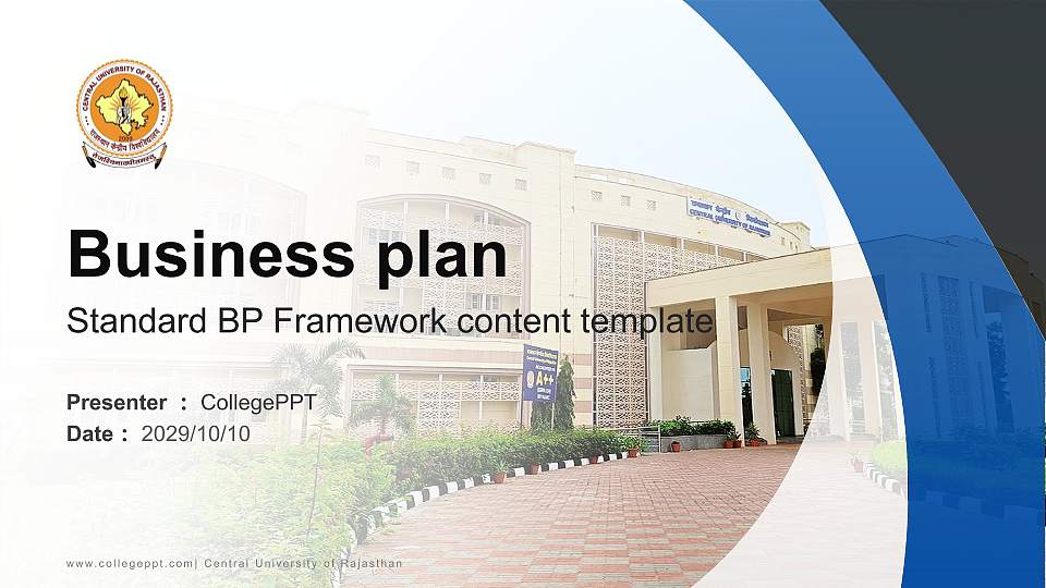 Central University of Rajasthan Competition/Entrepreneurship Contest PPT Template16:9 ratio PPT effect preview image