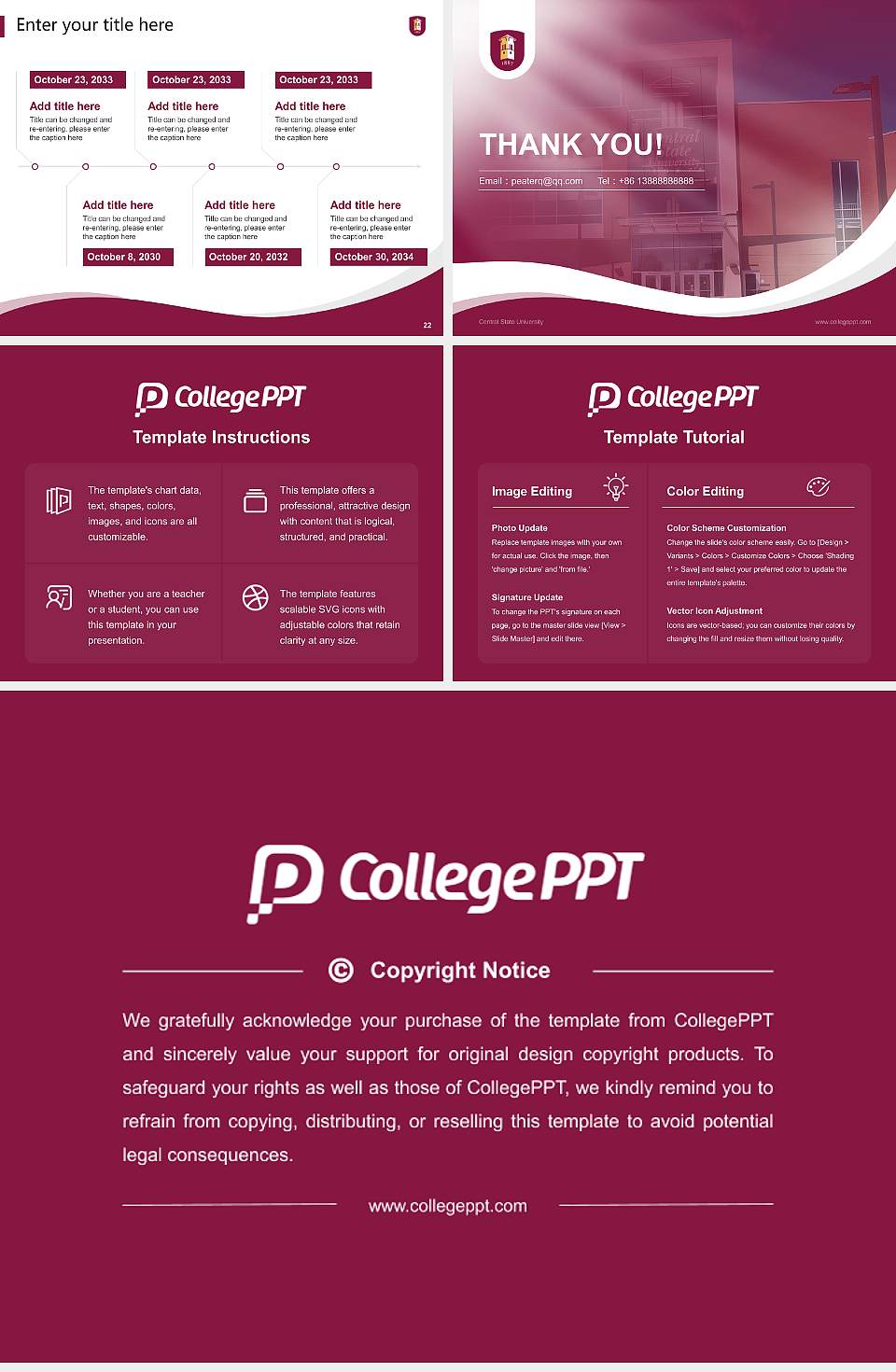 Central State University Lecture Sharing and Networking Event PPT Template4:3 ratio PPT effect preview image4