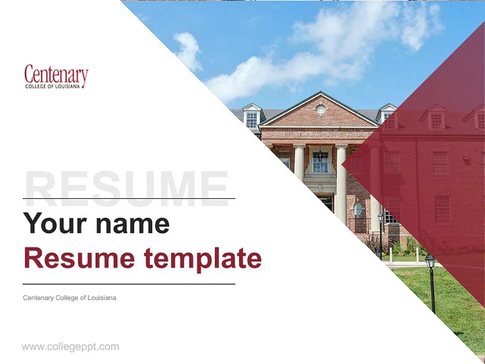 Centenary College of Louisiana Resume PPT Template4:3 ratio PPT effect preview image5