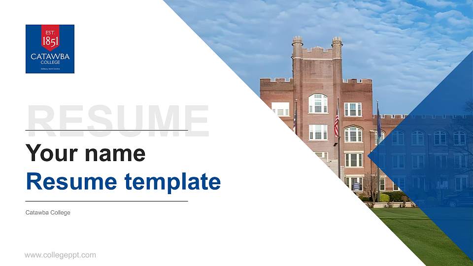 Catawba College Resume PPT Template16:9 ratio PPT effect preview image