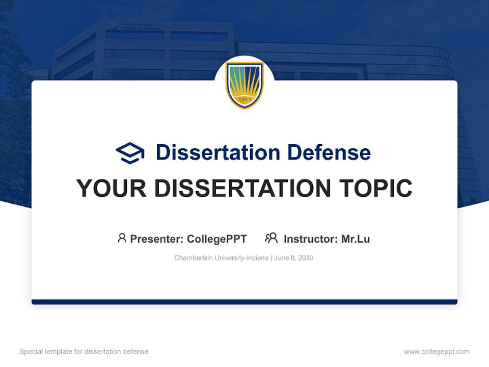 Chamberlain University-Indiana Graduation Thesis Defense PPT Template4:3 ratio PPT effect preview image7