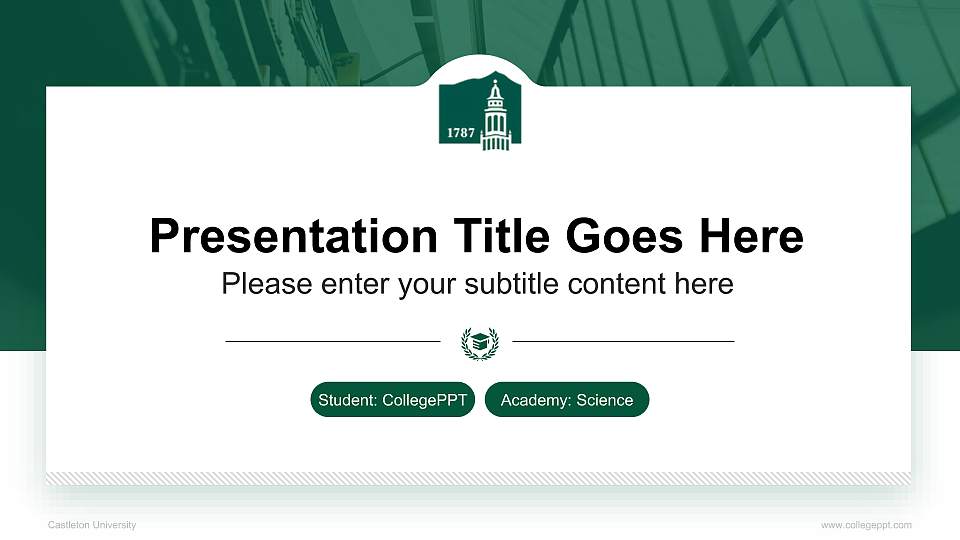 Castleton University National Scholarship Defense PPT Template16:9 ratio PPT effect preview image