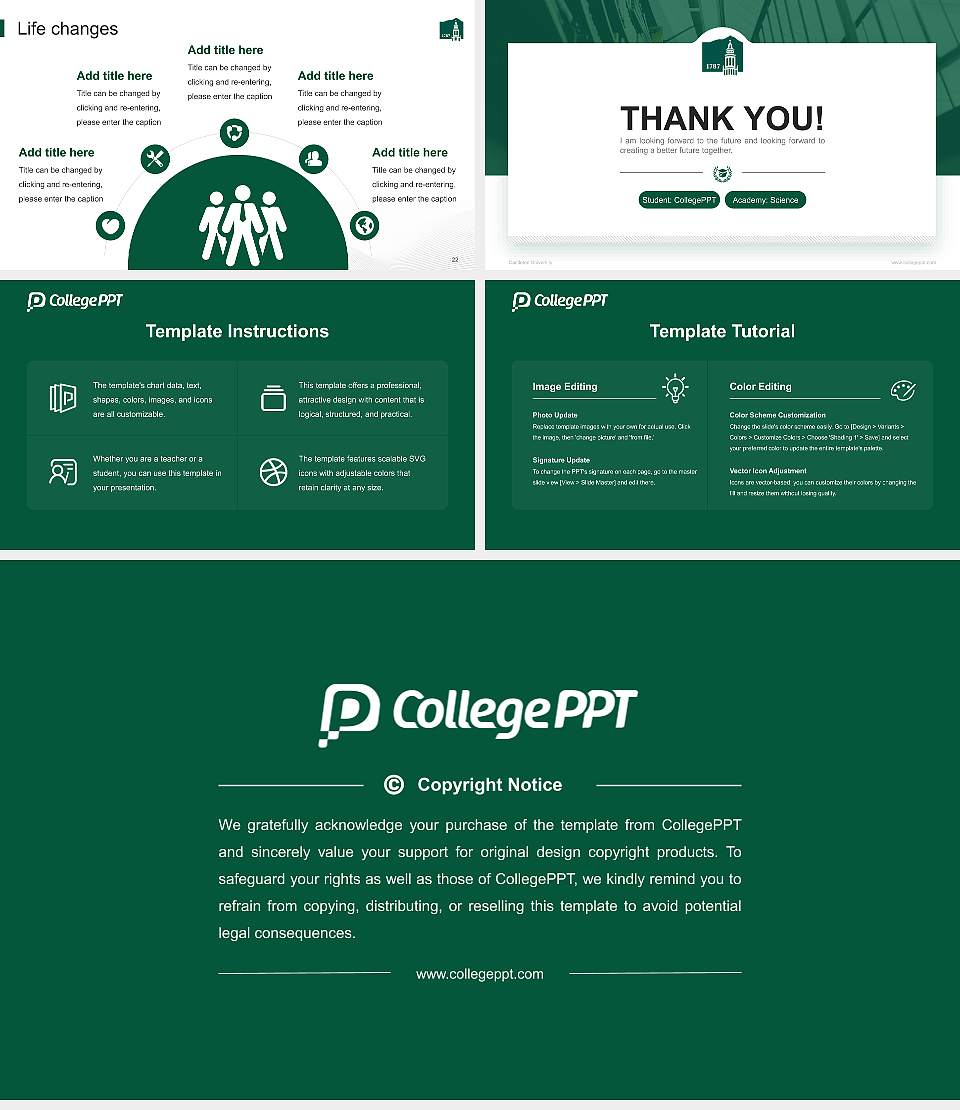Castleton University National Scholarship Defense PPT Template16:9 ratio PPT effect preview image4