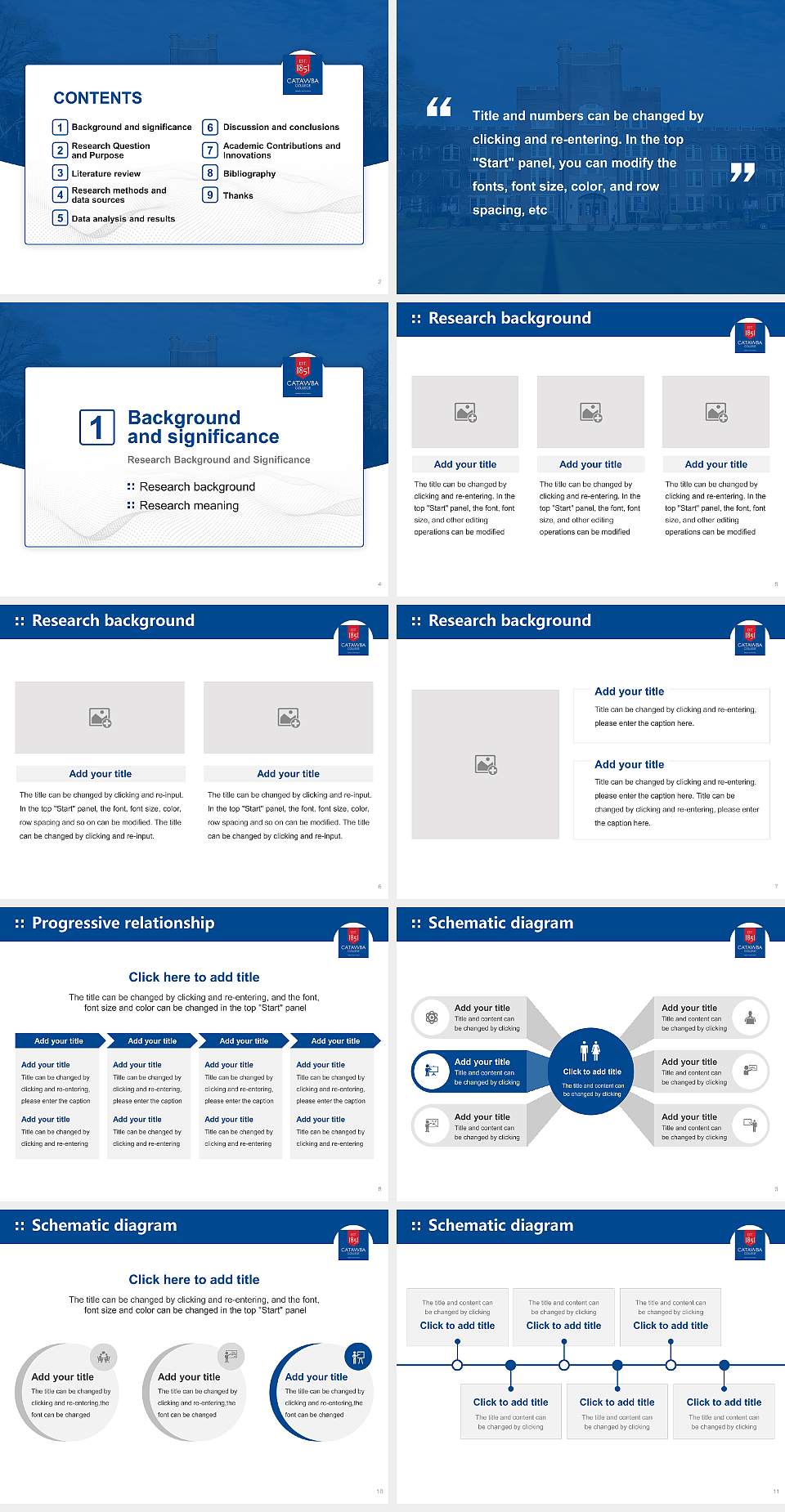Catawba College Graduation Thesis Defense PPT Template4:3 ratio PPT effect preview image2
