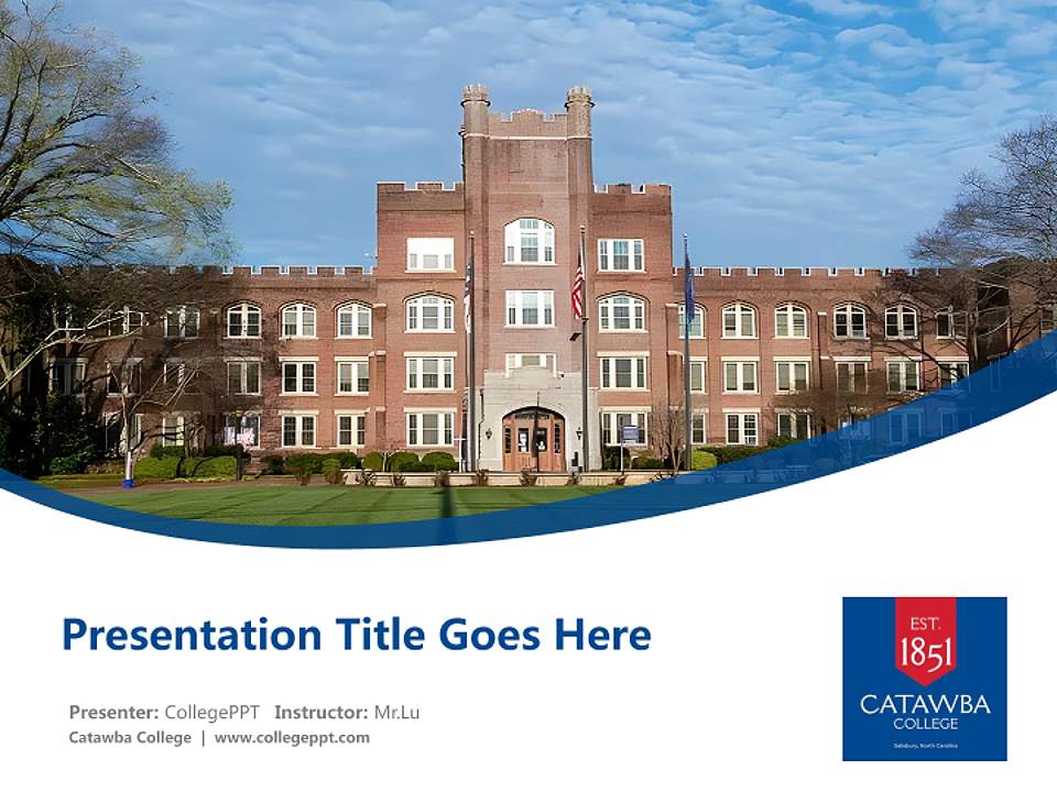Catawba College Course/Courseware Creation PPT Template4:3 ratio PPT effect preview image5